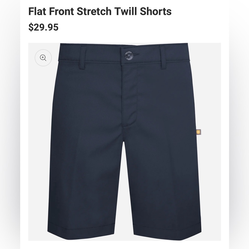 Dennis Uniform Navy Shorts Flat front Adult 30/31/32